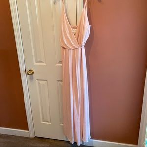 David’s Bridal Long Georgette Neck Wrap Dress
